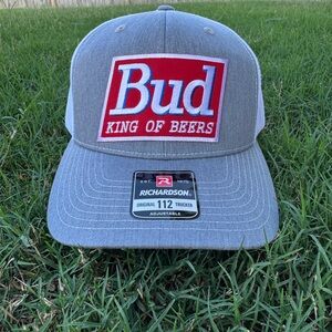 Gray Budweiser Snapback Hat with Adjustable Fit